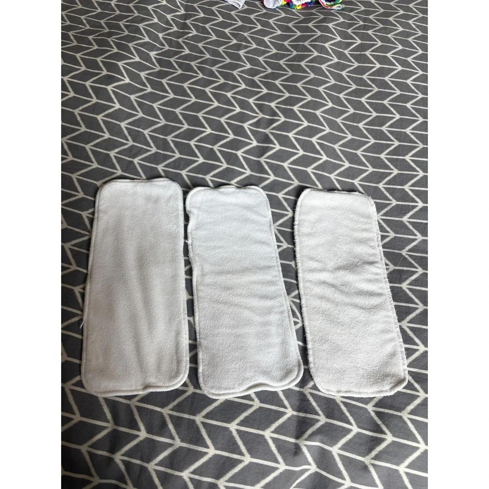 Sunbaby Pocket Cloth Diaper Set 3 Covers 3 Inserts Hearts Rainbow Sun Moon